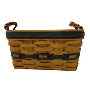 Longaberger 1997 Collectors Club Renewal Basket Braided Leather Handles